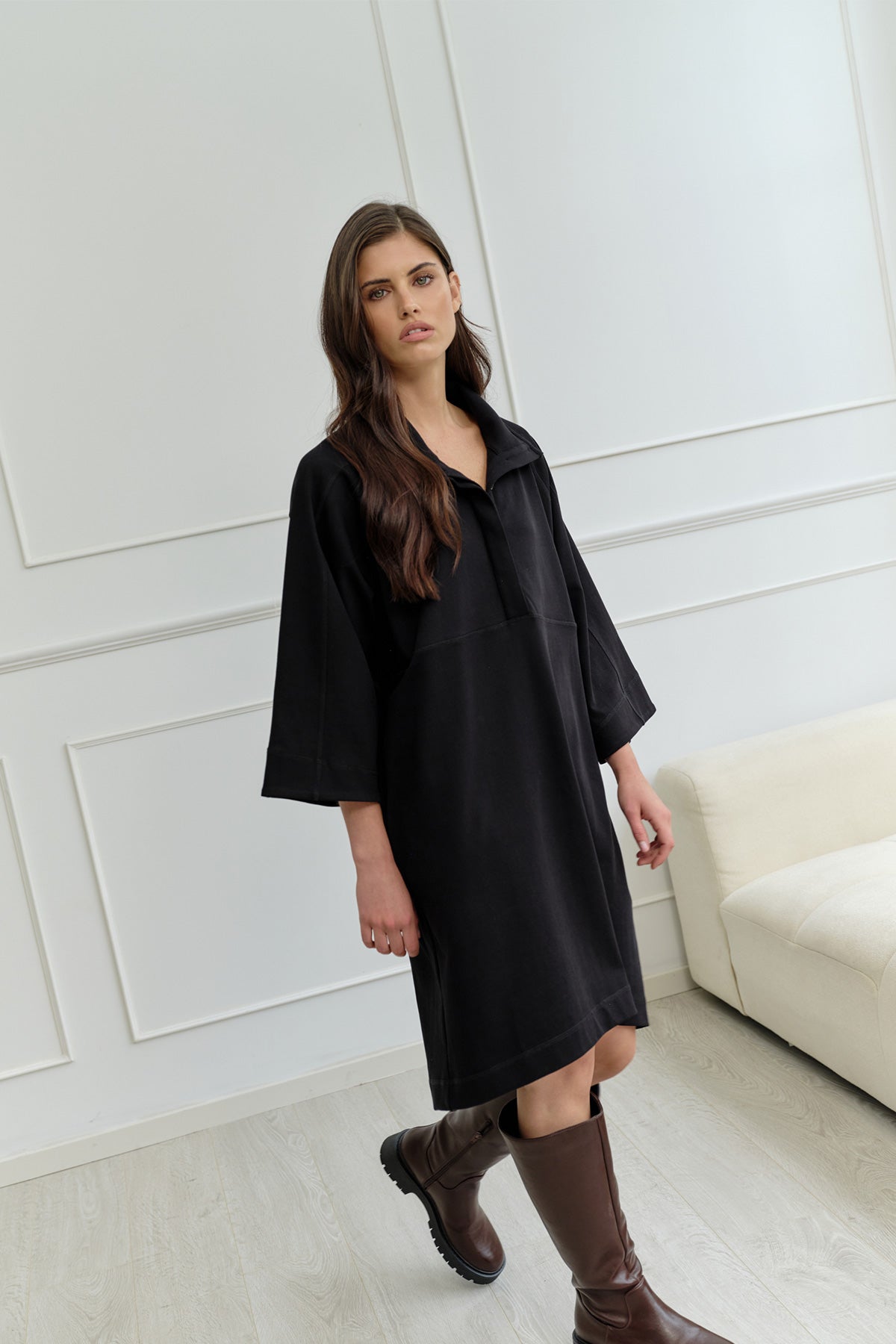 Josephine The Label Winn Midi Dress in Black