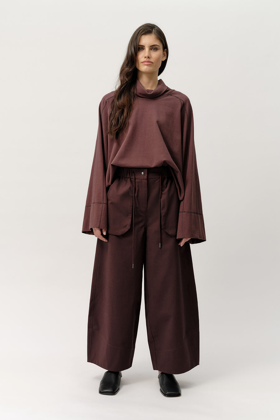 Josephine The Label Lawson Pants in Chocolate and Miles L/S Top in Chocolate